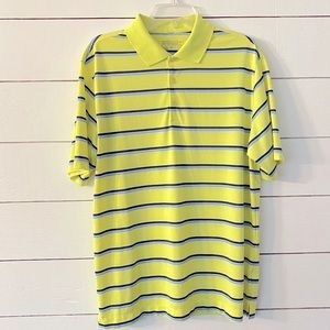 Nike Dri-Fit Short Sleeve Striped Golf Polo Large